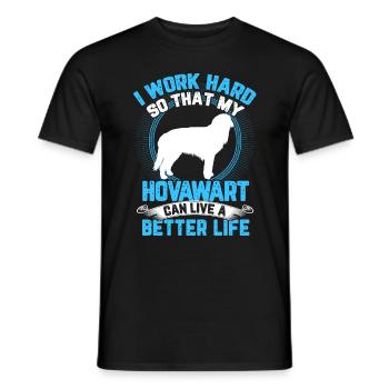 Hovawart arbeite hart derber Bauernhund - Männer T-Shirt - Schwarz - Vorne - AI Model Male 178 light (178cm)