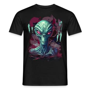 Cooler Alien - Männer T-Shirt - Schwarz - Vorne - AI Model Male 178 light (178cm)