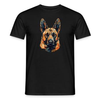 Buntes belgisches Malinois-Kunstdesign - Männer T-Shirt - Schwarz - Vorne - AI Model Male 178 light (178cm)