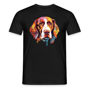 Bunter Epagneul Breton - Männer T-Shirt - Schwarz - Vorne - AI Model Male 178 light (178cm)