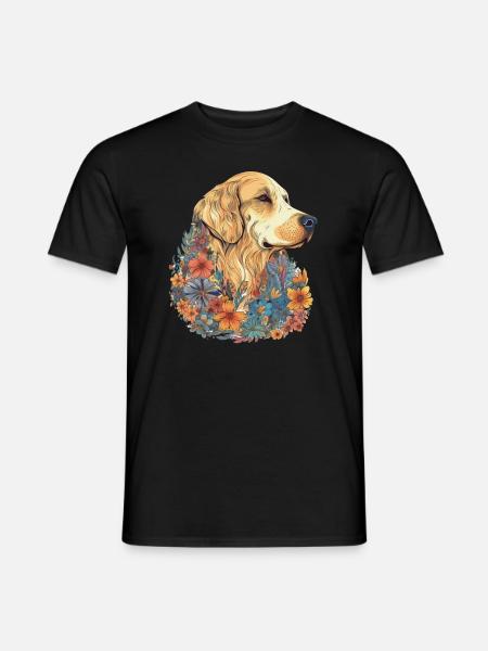Colorful Golden-retriever art design - Men's T-Shirt - black