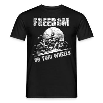 La liberté sur deux roues - T-shirt homme - noir - Devant - AI Model Male 178 light (178cm)