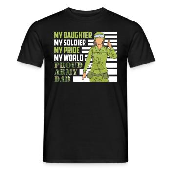 Proud Father Army Soldier Daughter Patriot - Men's T-Shirt - black - Front - AI Model Male 178 light (178cm)