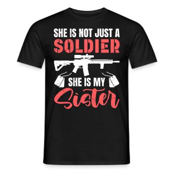 Brothers Military Fan Soldiers Sisters USA - Men's T-Shirt - black - Front - AI Model Male 178 light (178cm)