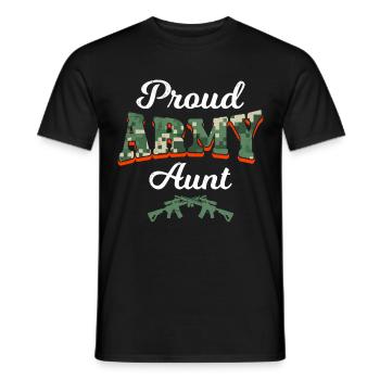 Stolze Tante Army Soldaten Militär Fan Aunties - Männer T-Shirt - Schwarz - Vorne - AI Model Male 178 light (178cm)