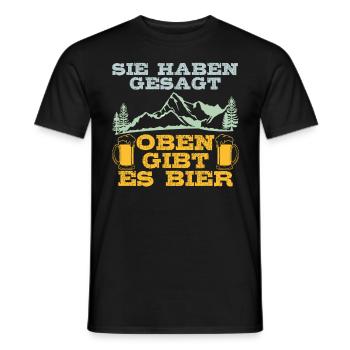 Hiker Beer Fan At the top there is beer Mountain Fan Mountains - Men's T-Shirt - black - Front - AI Model Male 178 light (178cm)