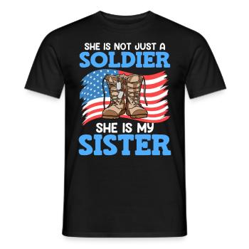 Stolzer Bruder Air Force Soldat Army Fan - Männer T-Shirt - Schwarz - Vorne - AI Model Male 178 light (178cm)