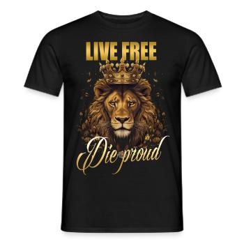 Le Roi - Vivre libre mourir fier - T-shirt homme - noir - Devant - AI Model Male 178 light (178cm)