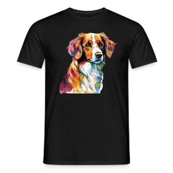 Coloré Nederlandse Kooikerhondje - T-shirt homme - noir - Devant - AI Model Male 178 light (178cm)