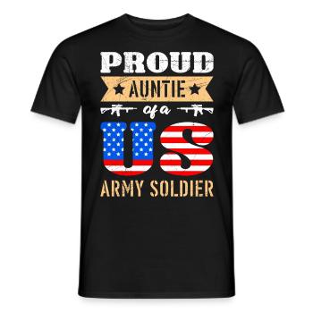 Proud Aunt Army Soldiers Military Fan Aunties - Men's T-Shirt - black - Front - AI Model Male 178 light (178cm)