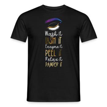 Soins de la peau d’esthéticienne agréée mignonne - T-shirt homme - noir - Devant - AI Model Male 178 light (178cm)