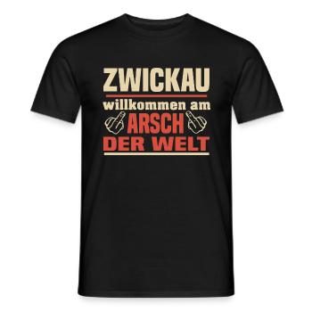 Zwickau - Männer T-Shirt - Schwarz - Vorne - AI Model Male 178 light (178cm)