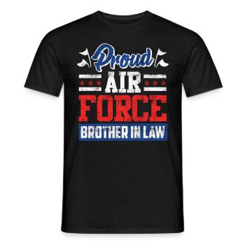 Proud Brother-in-Law Air Force Soldier Army Fan - Men's T-Shirt - black - Front - AI Model Male 178 light (178cm)