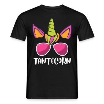 Tanticorn Einhorn Tanten Muttertag Unicorn - Männer T-Shirt - Schwarz - Vorne - AI Model Male 178 light (178cm)