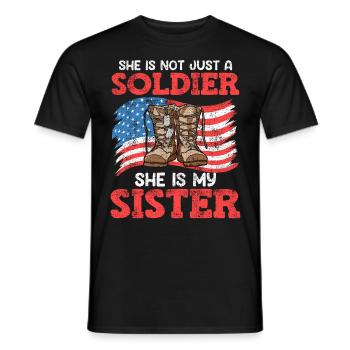 Stolzer Bruder Air Force Soldat Army Fan - Männer T-Shirt - Schwarz - Vorne - AI Model Male 178 light (178cm)