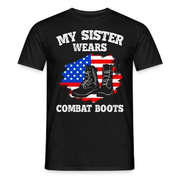 Soldaten Schwester Stars and Stripes Boots Militär - Männer T-Shirt - Schwarz - Vorne - AI Model Male 178 light (178cm)