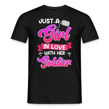 Soldaten Freundin in Love Militär Fan Amerika - Männer T-Shirt - Schwarz - Vorne - AI Model Male 178 light (178cm)