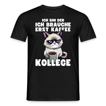 Grump Cat - Ich Brauche Erst Kaffee Trinker Humor - Männer T-Shirt - Schwarz - Vorne - AI Model Male 178 light (178cm)