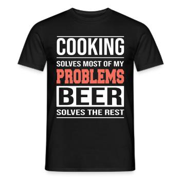 Cooking solves Most of my Problems, Kochen Design - Men's T-Shirt - black - Front - AI Model Male 178 light (178cm)