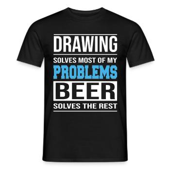 Drawing löst die meisten meiner Probleme - Männer T-Shirt - Schwarz - Vorne - AI Model Male 178 light (178cm)