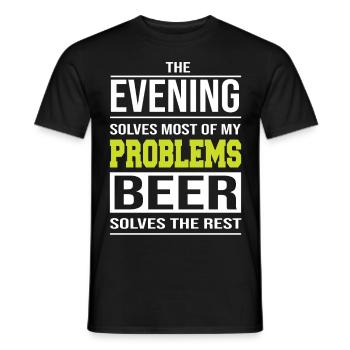 Le soir résout la plupart de mes problèmes - T-shirt homme - noir - Devant - AI Model Male 178 light (178cm)