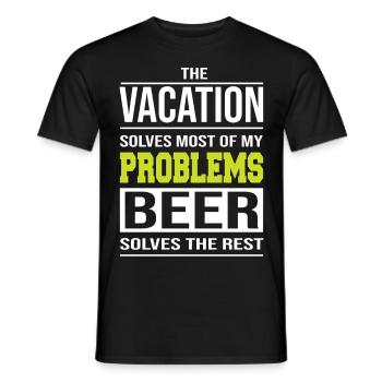 Les vacances résolvent la plupart de mes problèmes - T-shirt homme - noir - Devant - AI Model Male 178 light (178cm)