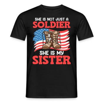 Proud Brother Air Force Soldier Army Fan - Men's T-Shirt - black - Front - AI Model Male 178 light (178cm)