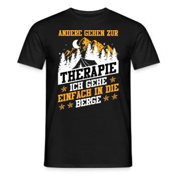 Andere gehen zur Therapie Ich geh in die Berge - Männer T-Shirt - Schwarz - Vorne - AI Model Male 178 light (178cm)