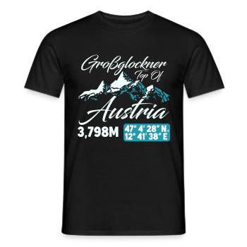 Großglockner Österreich Berge Wanderer Bergsteiger - Männer T-Shirt - Schwarz - Vorne - AI Model Male 178 light (178cm)