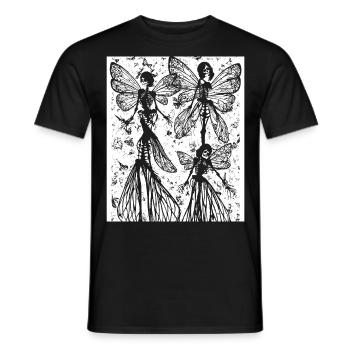 Fairycore Aesthetics Skeleton Fairy Goth Gothic G - Men's T-Shirt - black - Front - AI Model Male 178 light (178cm)