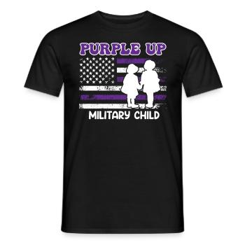 Purple Up Military Child America Patriots - Men's T-Shirt - black - Front - AI Model Male 178 light (178cm)