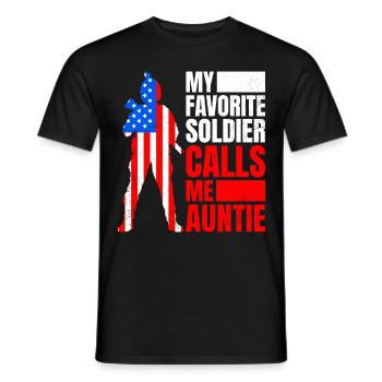 Soldiers Aunts Military Fan America Patriots - Men's T-Shirt - black - Front - AI Model Male 178 light (178cm)