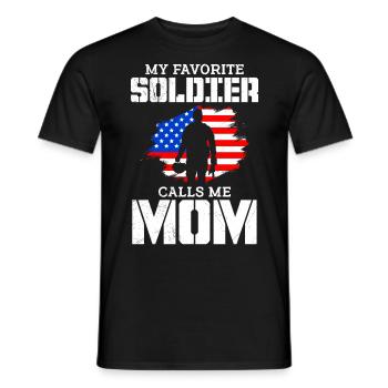 Proud Mom Soldier Military Fan America USA - T-shirt homme - noir - Devant - AI Model Male 178 light (178cm)