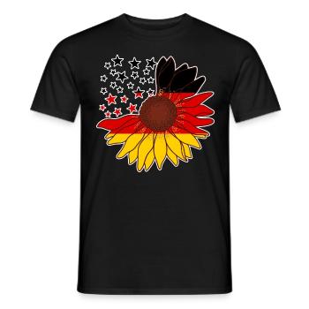 Deutschland Sonnenblume Schwarz Rot Gold Patriot - Männer T-Shirt - Schwarz - Vorne - AI Model Male 178 light (178cm)
