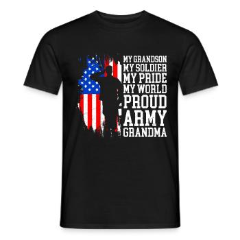 Proud Granny USA Soldiers America Military Patriots - T-shirt homme - noir - Devant - AI Model Male 178 light (178cm)