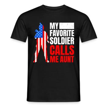 Soldats Tantes Fan militaire Amérique Patriotes - T-shirt homme - noir - Devant - AI Model Male 178 light (178cm)