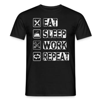 Manger Dormir Travail Répéter - T-shirt homme - noir - Devant - AI Model Male 178 light (178cm)