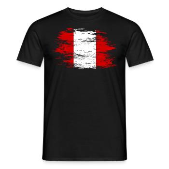 Drapeau du Pérou utilisé - T-shirt homme - noir - Devant - AI Model Male 178 light (178cm)