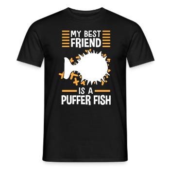 Kugelfisch ist mein Freund Riesenkugelfisch - Männer T-Shirt - Schwarz - Vorne - AI Model Male 178 light (178cm)
