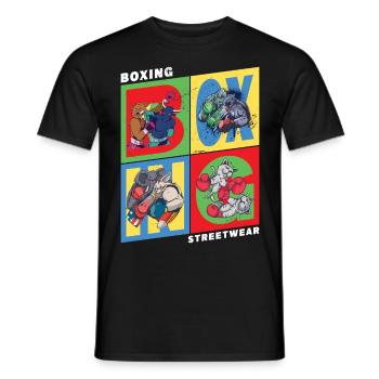 Boxen Boxer Boxkampf Sport Tiere Cartoon Comic - Männer T-Shirt - Schwarz - Vorne - AI Model Male 178 light (178cm)