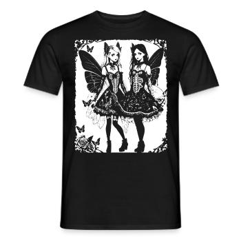 Fairycore Ästhetik Skelett Fee Goth Grunge G - Männer T-Shirt - Schwarz - Vorne - AI Model Male 178 light (178cm)