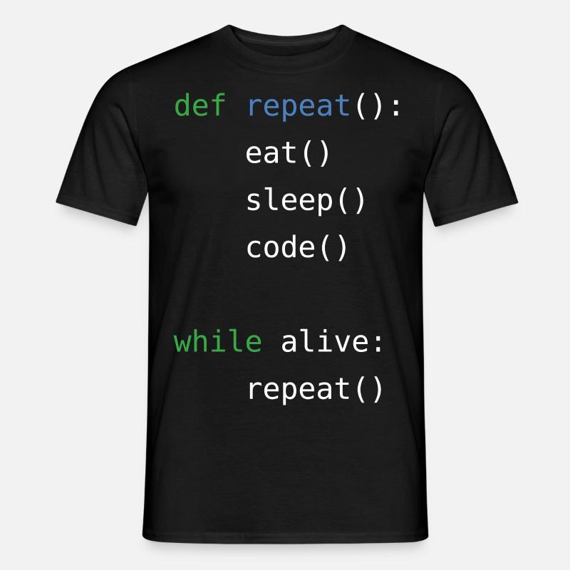 Eat sleep code repeat - Männer T-Shirt - Schwarz