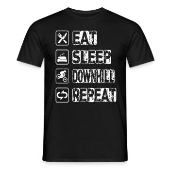 Eat Sleep Downhill Repeat - Men's T-Shirt - black - Front - AI Model Male 178 light (178cm)