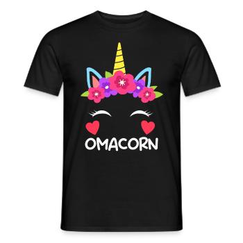 Omacorn Großmutter Muttertag Einhorn Fans - Männer T-Shirt - Schwarz - Vorne - AI Model Male 178 light (178cm)