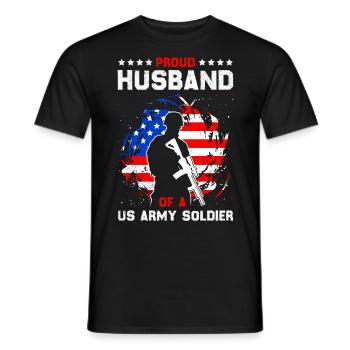 Soldaten Militär Fan Stolzer Ehemann Army - Männer T-Shirt - Schwarz - Vorne - AI Model Male 178 light (178cm)