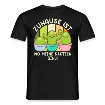 Zuhause ist wo meine Kakteen sind! Kaktusliebhaber - Männer T-Shirt - Schwarz - Vorne - AI Model Male 178 light (178cm)