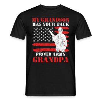 Stolzer Opa Soldaten Enkel Army Fan Amerika - Männer T-Shirt - Schwarz - Vorne - AI Model Male 178 light (178cm)