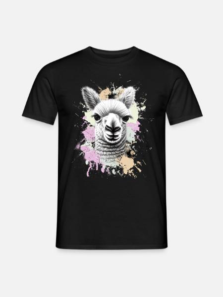 Alpaka - Männer T-Shirt - Schwarz