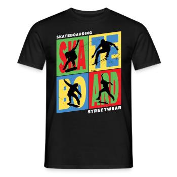 Skateboarding Skate Skater Skateboard Sk8 Vintage - Männer T-Shirt - Schwarz - Vorne - AI Model Male 178 light (178cm)