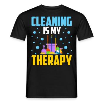 Le nettoyage est ma thérapie - T-shirt homme - noir - Devant - AI Model Male 178 light (178cm)